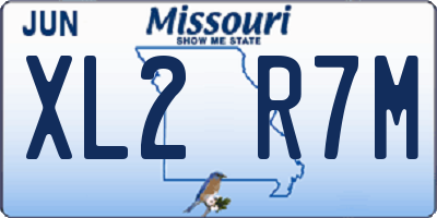 MO license plate XL2R7M