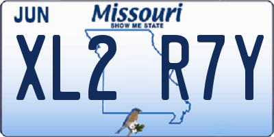 MO license plate XL2R7Y