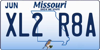MO license plate XL2R8A