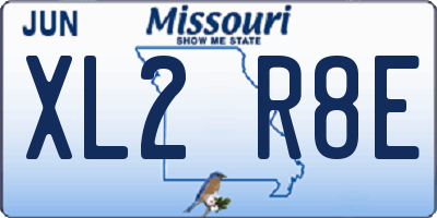 MO license plate XL2R8E