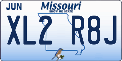 MO license plate XL2R8J