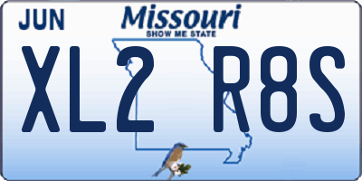 MO license plate XL2R8S