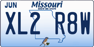 MO license plate XL2R8W