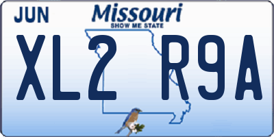 MO license plate XL2R9A