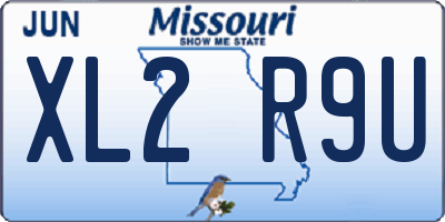 MO license plate XL2R9U