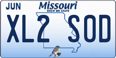 MO license plate XL2S0D