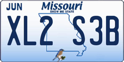 MO license plate XL2S3B