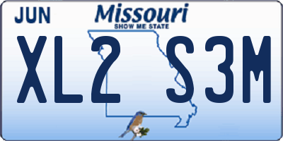 MO license plate XL2S3M