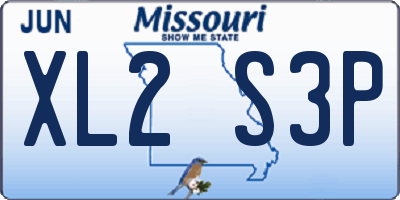 MO license plate XL2S3P