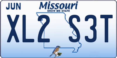 MO license plate XL2S3T
