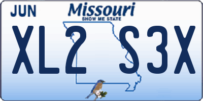 MO license plate XL2S3X