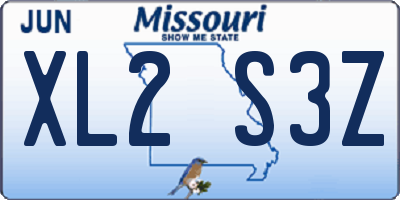 MO license plate XL2S3Z