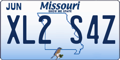 MO license plate XL2S4Z