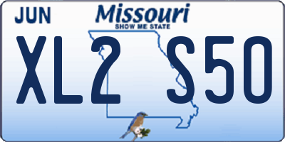 MO license plate XL2S5O