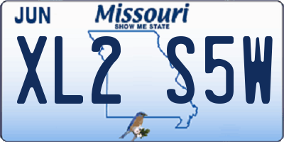 MO license plate XL2S5W