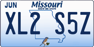 MO license plate XL2S5Z