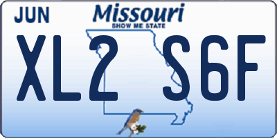 MO license plate XL2S6F