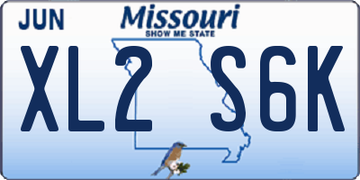 MO license plate XL2S6K