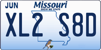 MO license plate XL2S8D