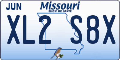 MO license plate XL2S8X