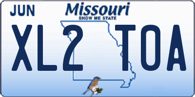 MO license plate XL2T0A