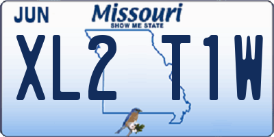 MO license plate XL2T1W