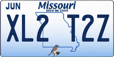 MO license plate XL2T2Z