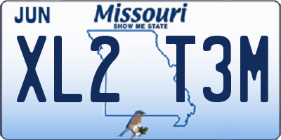 MO license plate XL2T3M