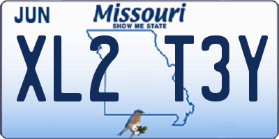 MO license plate XL2T3Y
