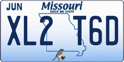 MO license plate XL2T6D