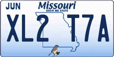 MO license plate XL2T7A