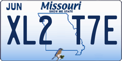 MO license plate XL2T7E