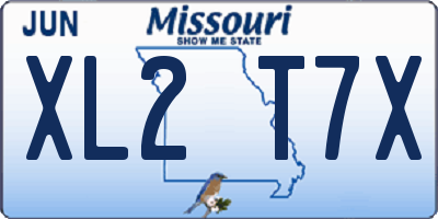 MO license plate XL2T7X