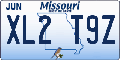 MO license plate XL2T9Z