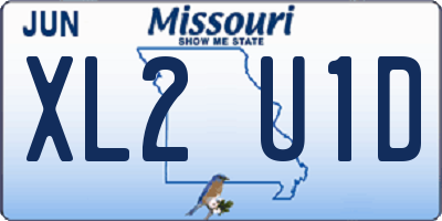 MO license plate XL2U1D