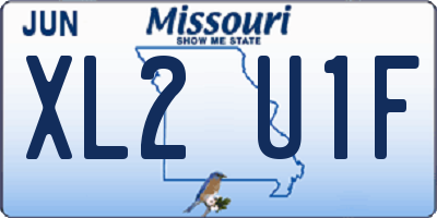 MO license plate XL2U1F