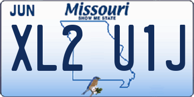 MO license plate XL2U1J