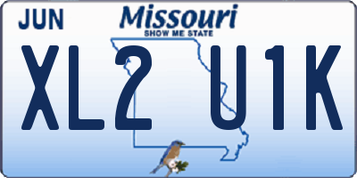 MO license plate XL2U1K