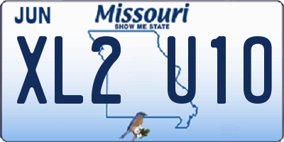 MO license plate XL2U1O