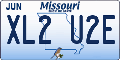 MO license plate XL2U2E