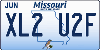 MO license plate XL2U2F