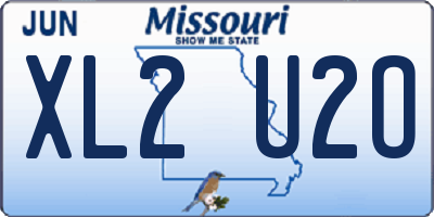 MO license plate XL2U2O