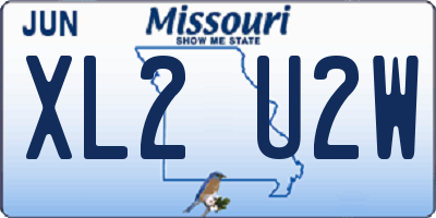 MO license plate XL2U2W