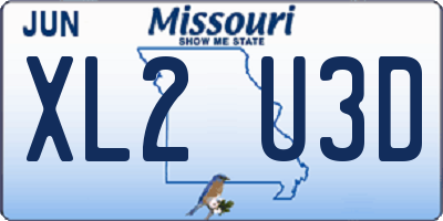 MO license plate XL2U3D