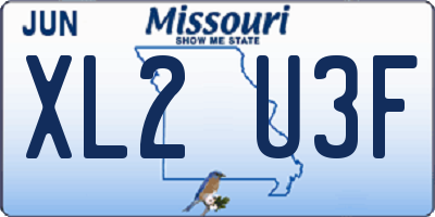 MO license plate XL2U3F
