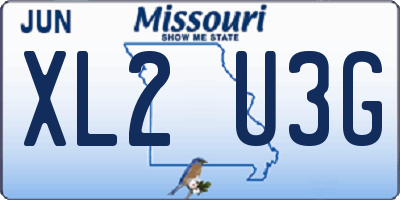 MO license plate XL2U3G