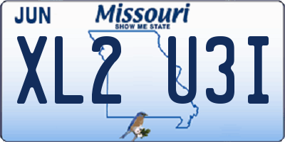 MO license plate XL2U3I