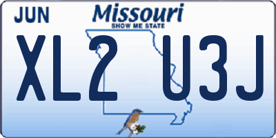 MO license plate XL2U3J