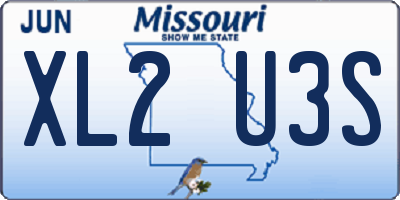 MO license plate XL2U3S