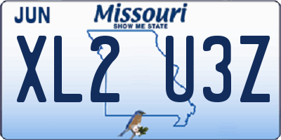 MO license plate XL2U3Z